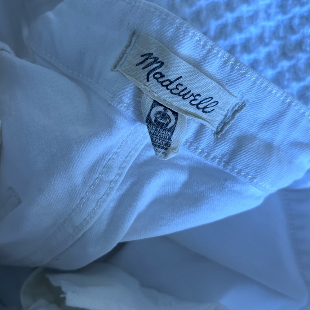 Madewell Curvy Emmett Wide Leg White Jeans - Picture 3 of 4